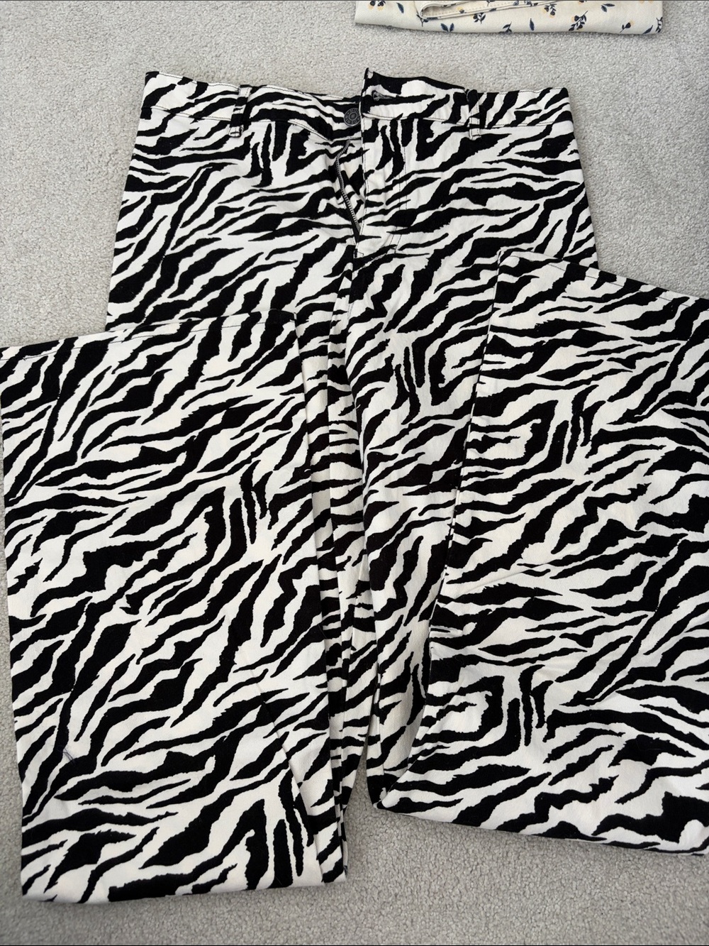 Motel Rocks Black & White Zebra Print Wide-Leg Pants
